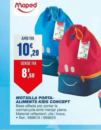Bureau Vallée Motxilla Porta-aliments Kids Concept Maped oferta