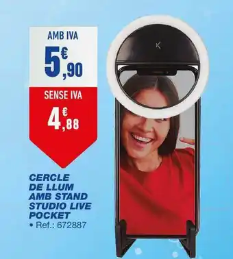 Bureau Vallée Cercle De Llum Amb Stand Studio Live Pocket oferta