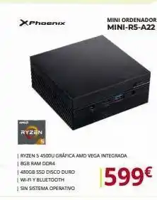 Dynos Informática Xphoenix and ryzen | ryzen 5 4500u gráfica amd vega integrada | 8gb ram ddr4 | 480gb ssd disco duro wi-fi y bluetooth oferta