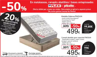 Carrefour Pikolin Matalás Galerna, Canapè abatible gran capacitat oferta