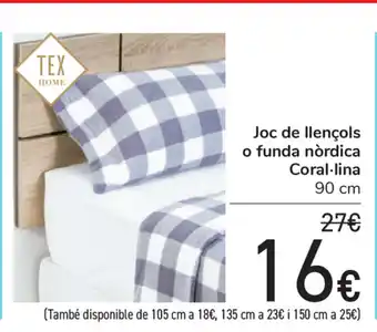Carrefour Joc de llencols o funda nórdica Coral-lina 90cm oferta