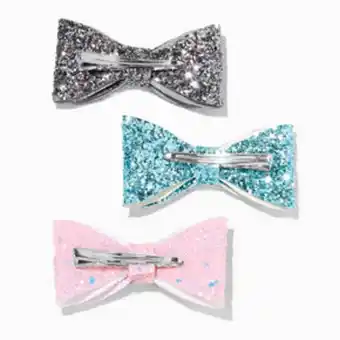 Claire's Claire's club fairy glitter hair bow clips - 3 pack oferta