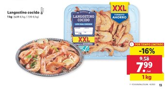 Lidl Langostino Cocido oferta