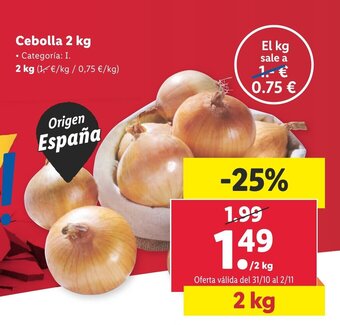 Lidl Cebolla 2kg oferta