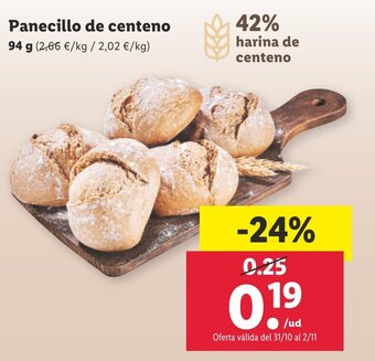 Lidl Panecillo de Centeno oferta