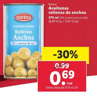 Lidl Aceitunas Rellenas de Anchoa oferta