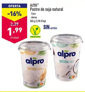 Lidl Postre de Soja Natural oferta