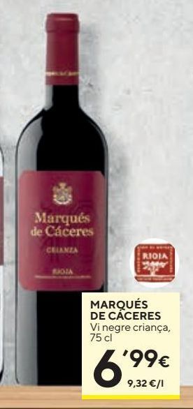Caprabo Vino crianza marqués de cáceres oferta