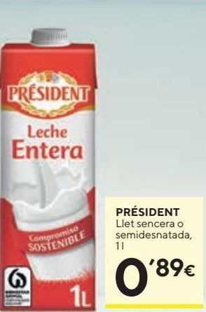 Caprabo Leche entera président oferta