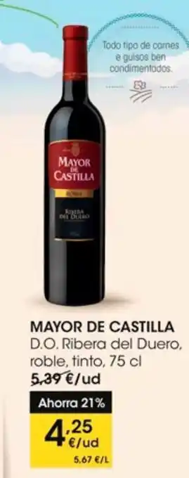 Eroski Ribera del duero roble mayor de castilla oferta
