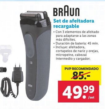 Lidl Braun Set de afeitadora recargable oferta
