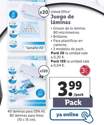 Lidl United Office Juego de láminas oferta