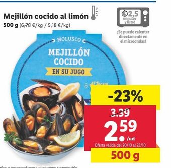 Lidl Mejillones cocidos oferta
