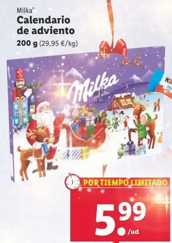 Lidl Calendario de adviento milka oferta