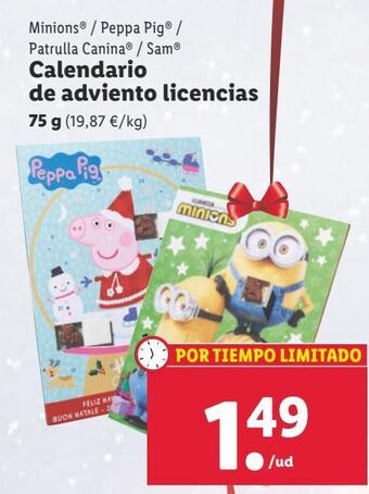 Lidl Calendario de adviento oferta