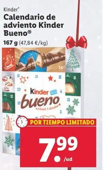Lidl Calendario de adviento kinder oferta