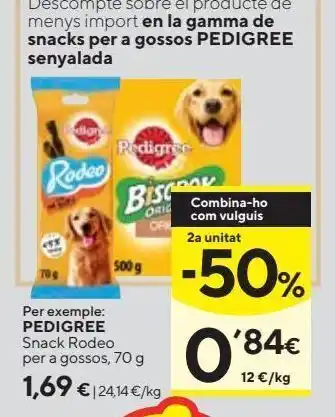 Caprabo Pedigree snack perro rodeo 70 g oferta
