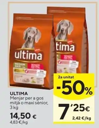 Caprabo Ultima alimento perro med/maxi senior 3 kg oferta
