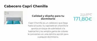 Max Colchón Cabecero capri chenilla calidad y diseño para tu dormitorio capri chenilla es un cabecero que llega hasta el suelo. su tapi oferta