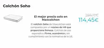 Max Colchón Colchones hr oferta