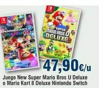 FROIZ Juego new super mario bros u deluxe o mario kart 8 deluxe nintendo switch oferta