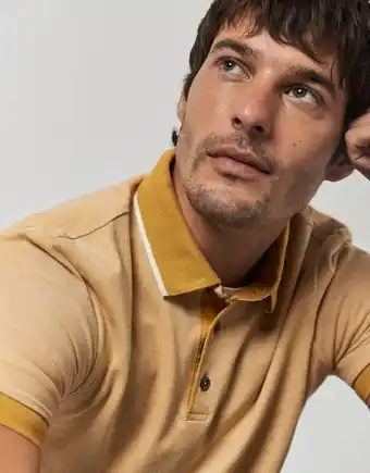 Roberto Verino Polo pique bicolor amarillo y blanco oferta