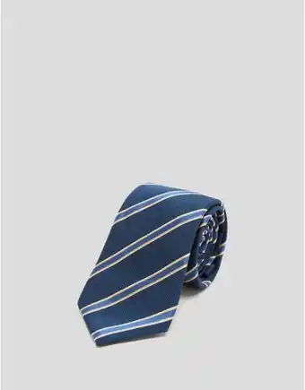 Roberto Verino Corbata seda marino jacquard rayas amarilla y celeste oferta