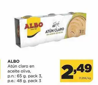 Alimerka Albo atún claro en aceite oliva pack 3 pack 3 oferta