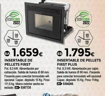 BigMat Insertable de pellets first insertable de pellets first plus oferta