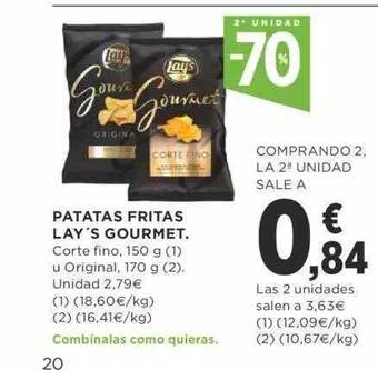 Supercor 2a unidad -70% patatas fritas lay's gourmet oferta