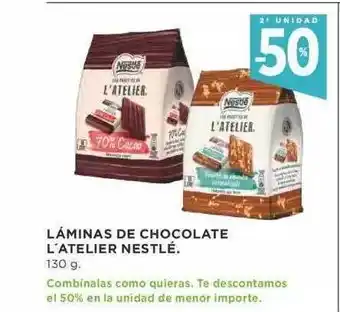 Supercor Láminas de chocolate l'atelier nestlé* oferta
