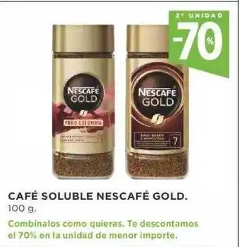 Supercor 2a unidad -70% café soluble nescafé gold oferta