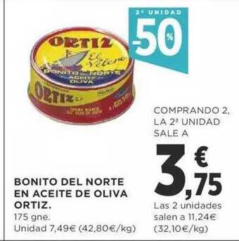 Supercor 2a unidad -50% bonito del norte en aceite de oliva ortiz oferta