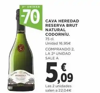 Supercor 2a unidad -70% cava heredad reserva brut natural codorníu oferta