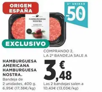Supercor 2a unidad -50% hamburguesa americana hamburguesa nostra oferta
