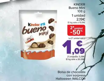 Carrefour 2a unidad -50% kinder bueno mini oferta