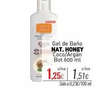Gel de baño nat. honey coco-argán bo