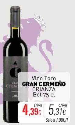 Cuevas Cash Vino toro gran cermeño crianza bot oferta