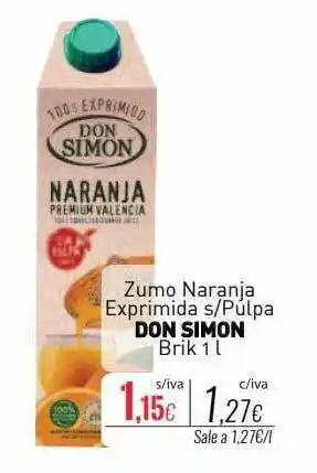 Cuevas Cash Zumo naranja exprimida s- pulpa don simon brik oferta