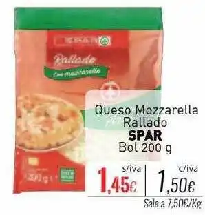 Cuevas Cash Queso mozzarella rallado spar bol oferta