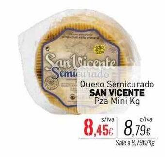 Cuevas Cash Queso semicurado san vicente pza mini kg oferta