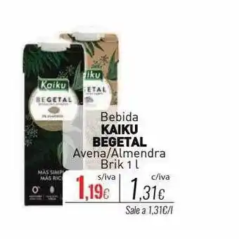 Cuevas Cash Bebida kaiku begetal avena-almendra brik oferta