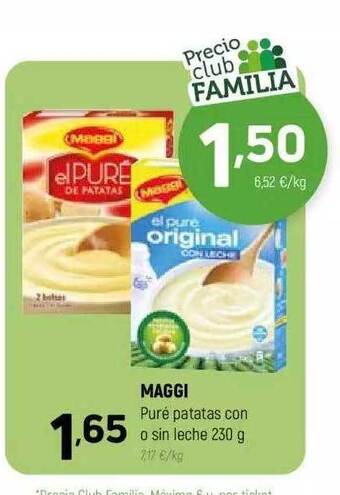 Coviran Maggi puré patatas con o sin leche oferta