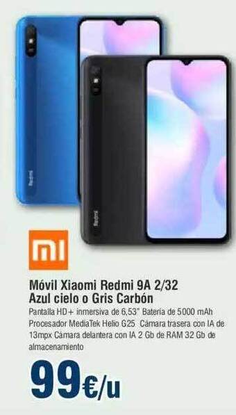 FROIZ Móvil xiaomi redmi 9a 2 32 azul cielo o gris carbón oferta