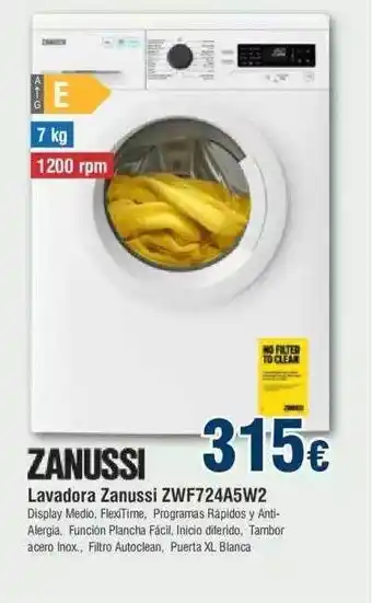 FROIZ Lavadora zanussi zwf724a5w2 oferta