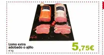 Hiper Usera Lomo extra adobado o ajillo el kg oferta