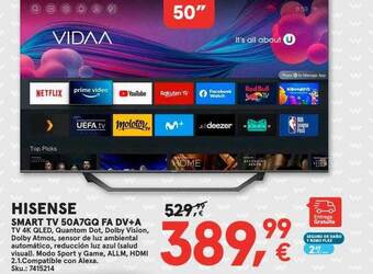 Worten Hisense smart tv 50a7gq fa dv+a oferta