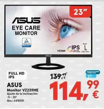 Worten Asus monitor vz239he oferta