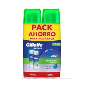 NutriTienda Gillette series 3x gel de afeitar 200 ml 2 uds oferta