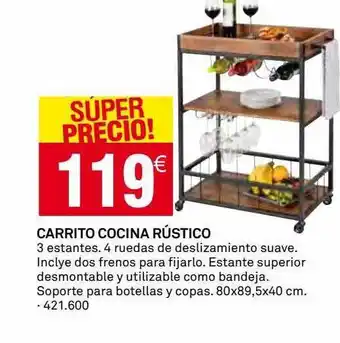 Bricoking Carrito cocina arústico oferta